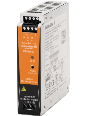 Weidmller - PRO MAX 72W 12V 6A - Switched-mode power supply / 6 A, PRO MAX 72W 12V 6A, Weidmller