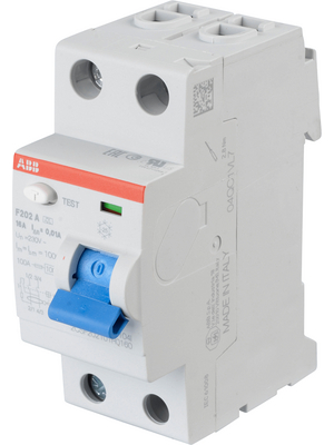 ABB - F202 A-16/0,01 - RCD circuit breaker 16 A 10 mA 1 + N, F202 A-16/0,01, ABB