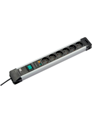 Bachmann - 330.104F - Outlet strip, 1 Switch, 6xF (CEE 7/4), 2.0 m, F (CEE 7/3), 330.104F, Bachmann