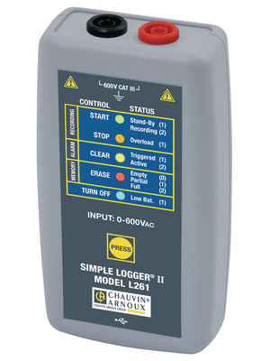 Chauvin Arnoux - L261 - Data logger Channels=1 Voltage USB, L261, Chauvin Arnoux