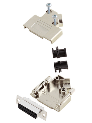 Encitech Connectors - D45PK-M-15-DBS-K - D-Sub socket kit 15P, D45PK-M-15-DBS-K, Encitech Connectors