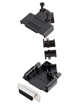 Encitech Connectors - D45PK-P-15-DMS-K - D-Sub socket kit 15P, D45PK-P-15-DMS-K, Encitech Connectors