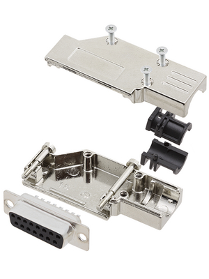 Encitech Connectors - DCMR-FK-15-DMS-K - D-Sub socket kit 15P, DCMR-FK-15-DMS-K, Encitech Connectors