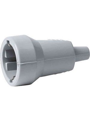 Feno plast - 08.0056572 - Mains Cable Socket, crush-proof N/A grey F (CEE 7/4), 08.0056572, Feno plast