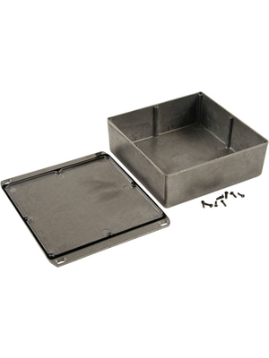 Hammond - 1590WFFL - Metal enclosure, Natural aluminum, 188 x 188 x 67 mm, Die cast aluminium, IP 65, 1590W, 1590WFFL, Hammond