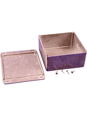 Hammond - 1590UFL - Metal enclosure, Natural aluminum, 120 x 117.5 x 58.6 mm, Die cast aluminium / Alloy, IP 54, 1590, 1590UFL, Hammond