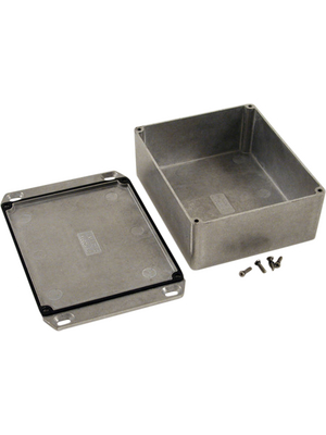 Hammond - 1590WXFL - Metal enclosure, Natural aluminum, 121.2 x 145.2 x 39.3 mm, Die cast aluminium, IP 65, 1590W, 1590WXFL, Hammond