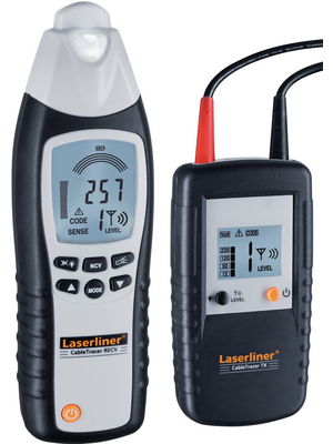 Laserliner - CABELTRACER PRO - Cable Tracer Set with LCD, Non-contact 12...400 V AC/DC 125 kHz 0...2 m 0...0.4 m, CABELTRACER PRO, Laserliner