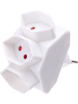 Max Hauri - 108915 - Outlet tap, 3 x Type J (T13), white, 108915, Max Hauri