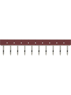 Omron Industrial Automation - PYDN-6.2-100R - Short bar;Short bar, red, Pitch=6.2 mm, Poles=10, PYDN-6.2-100R, Omron Industrial Automation