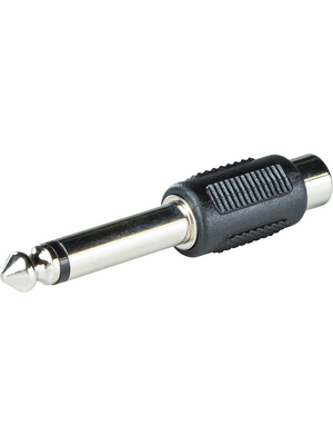 RND Connect - RND 205-00599 - RCA connectorFemale / Male - 6.3 mm Mono black, RND 205-00599, RND Connect