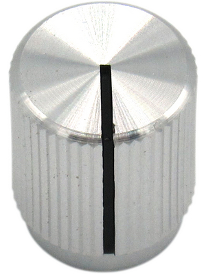 RND Components - RND 210-00354 - Aluminium Knob, natural, 6.4 mm shaft, RND 210-00354, RND Components