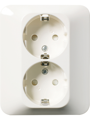 Schneider Electric - TREND V?GGUTTAG 2-V 16A JO - Socket, Flush mounted 100 x 82 x 22 mm 16 A 2P + E With Shutters white, TREND V?GGUTTAG 2-V 16A JO, Schneider Electric
