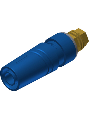 SKS Kontakttechnik - SAB 2600 G M4 Au blue - Laboratory socket ? 4 mm blue CAT II 42 mm, SAB 2600 G M4 Au blue, SKS Kontakttechnik