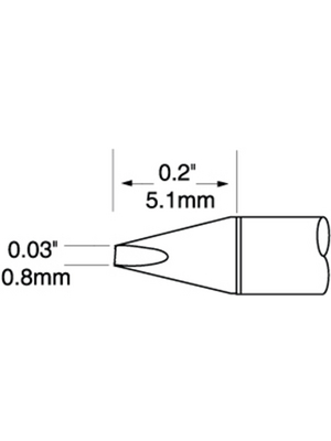 Metcal - UFTC-7CH08 - Soldering tip Chisel 0.8 mm 380 C, UFTC-7CH08, Metcal