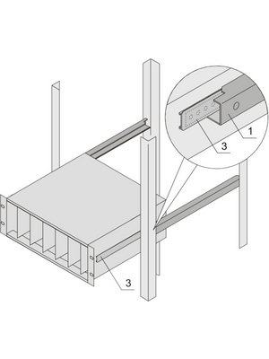 Pentair Schroff - 24562-449 - Telescopic slide, 24562-449, Pentair Schroff