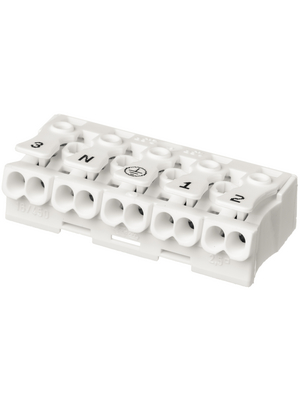 Adels Contact - LK 980-01/ 5 B - Screwless terminal block 5p, 0.5...2.5 mm2 white, LK 980-01/ 5 B, Adels Contact