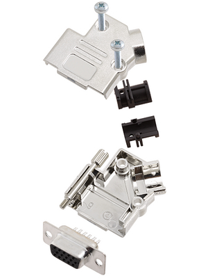 Encitech Connectors - D45PK-M-09-HDS15-K - D-Sub HD connector kit 15P, D45PK-M-09-HDS15-K, Encitech Connectors