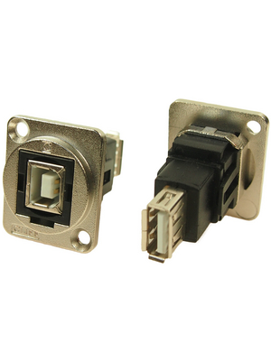 Cliff - CP30207NM - USB Adapter in XLR Housing 1 x USB 2.0 B, 1 x USB 2.0 A 4P, CP30207NM, Cliff