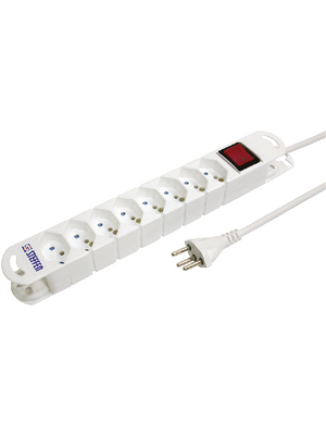 Steffen - 20 201238 S - Outlet strip, Resettable, 8xJ (T13), 3 m, Type 12, 20 201238 S, Steffen