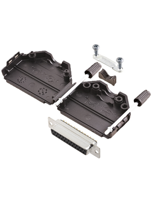 Encitech Connectors - DPPK25-BK-DBS-K - D-Sub socket kit 25P, DPPK25-BK-DBS-K, Encitech Connectors