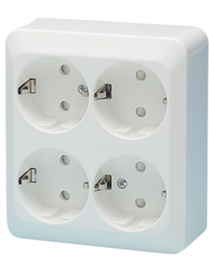 Schneider Electric - 1834686 - Safety socket 98 x 112 x 39 mm 10 A F (CEE 7/4) polar white, 1834686, Schneider Electric