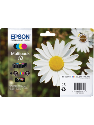 Epson - T18064010 - Ink multipack CMYBK 18 Cyan / magenta / yellow / black, T18064010, Epson