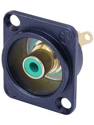 Neutrik - NF2D-B-5 - Cinch panel socket black green, NF2D-B-5, Neutrik