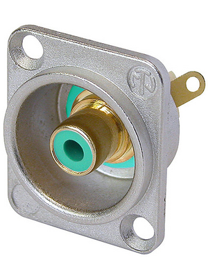 Neutrik - NF2D-5 - Cinch panel socket nickel-plated green, NF2D-5, Neutrik