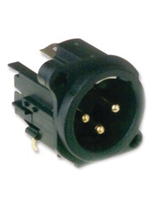 Amphenol - AC3MAH1-AU-B - XLR, Receptacle 3 N/A AC PCB black, AC3MAH1-AU-B, Amphenol