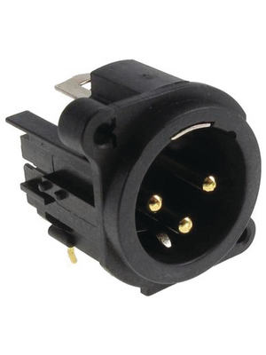 Amphenol - AC3MAH4-AU-B - XLR, Receptacle 3 N/A AC PCB black, AC3MAH4-AU-B, Amphenol