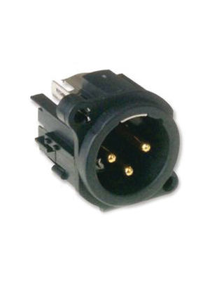 Amphenol - AC3MAV1-AU-B - XLR, Receptacle 3 N/A AC PCB black, AC3MAV1-AU-B, Amphenol