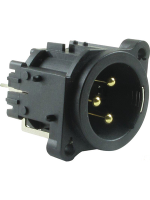 Amphenol - AC3MAV4-AU-B - XLR, Receptacle 3 N/A AC PCB black, AC3MAV4-AU-B, Amphenol