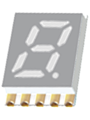 Everlight Electronics - ELSS205SURWA/S530-A3/S290 - 7-segment LED-display red 5.08 mm SMD, ELSS205SURWA/S530-A3/S290, Everlight Electronics