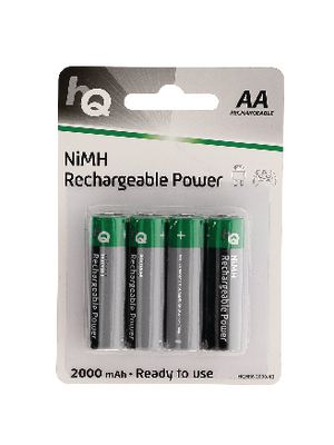 HQ - HQHR6-2000/4B - NiMH rechargeable battery 1.2 V 2000 mAh PU=Pack of 4 pieces, HQHR6-2000/4B, HQ