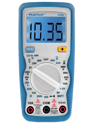 PeakTech - PeakTech 1035 - Multimeter digital RMS 1999 digits 600 VAC 600 VDC 10 ADC, PeakTech 1035, PeakTech