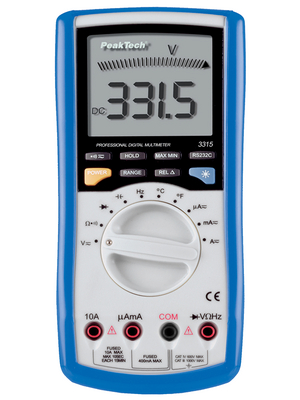 PeakTech - PeakTech 3315 USB - Multimeter digital RMS 4000 digits 700 VAC 1000 VDC 10 ADC, PeakTech 3315 USB, PeakTech