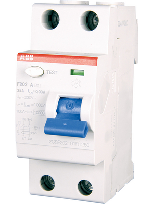 ABB - F202 A-25/0,03 - RCD circuit breaker 25 A 30 mA 1 + N, F202 A-25/0,03, ABB