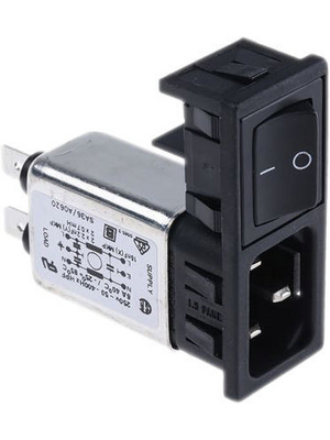 Bulgin - BZM27/A0620/53B - Plug C14 Faston 2.8 x 0.8 mm 10 A/250 VAC black Snap-in L + N + PE, BZM27/A0620/53B, Bulgin