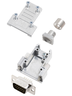 Encitech Connectors - DCRP09-HDP15-CF65-CS80-K - D-Sub HD connector kit 15P, DCRP09-HDP15-CF65-CS80-K, Encitech Connectors
