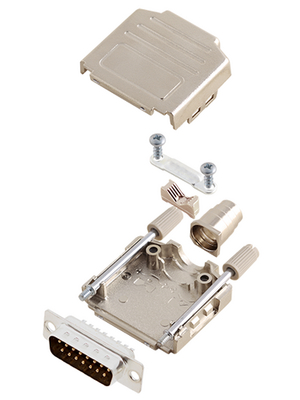 Encitech Connectors - DPPK15-M-DBP-K - D-Sub plug kit 15P, DPPK15-M-DBP-K, Encitech Connectors