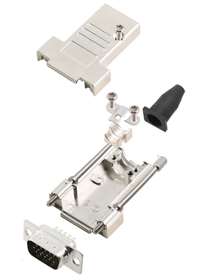 Encitech Connectors - DTSL09-LJSRG-T-HDP15-K - D-Sub HD connector kit 15P, DTSL09-LJSRG-T-HDP15-K, Encitech Connectors