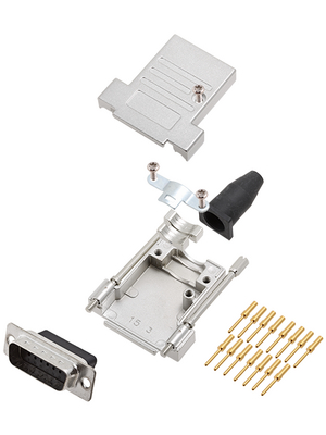 Encitech Connectors - DTSL15-LJSRG-T-DBCP-K - D-Sub plug kit 15P, DTSL15-LJSRG-T-DBCP-K, Encitech Connectors