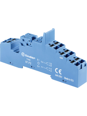 Finder - 97.P2.SPA - Relay socket, DIN rail 35 mm, 97.P2.SPA, Finder