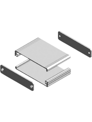 Fischer Elektronik - AKG 55 24 80 - Aluminium enclosure, natural, 55 x 80 x 24 mm, Aluminium, IP 65, RSP 1, AKG 55 24 80, Fischer Elektronik
