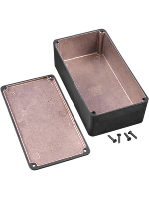 Hammond - 1590P1BK - Metal enclosure, black, 83.1 x 153 x 50.4 mm, Die cast aluminium / Alloy, IP 54, 1590, 1590P1BK, Hammond