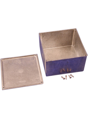Hammond - 1590K - Metal enclosure, Natural aluminum, 125 x 125 x 79 mm, Die cast aluminium / Alloy, IP 54, 1590, 1590K, Hammond
