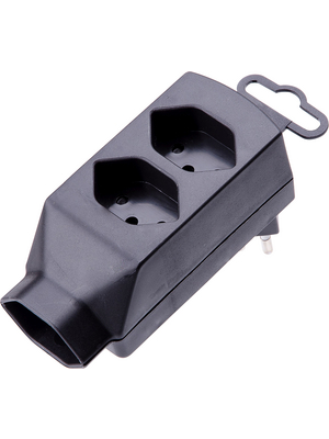 Max Hauri - 108917 - Outlet tap, 3 x Type J (T13), black, 108917, Max Hauri