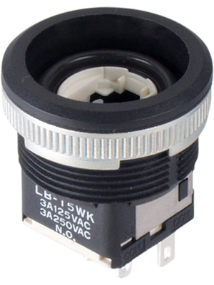 NKK - LB15WKW01 - Push-button Switch, 3 A, on-(on), LB15WKW01, NKK