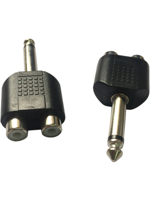 RND Connect - RND 205-00590 - RCA connectorFemale / Female / Male - 6.3 mm Mono black, RND 205-00590, RND Connect